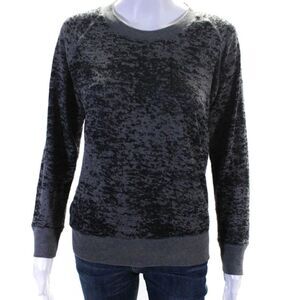 IRO Jeans Women's Long Sleeve Abstract Print Knit Top Gray/Black Size S